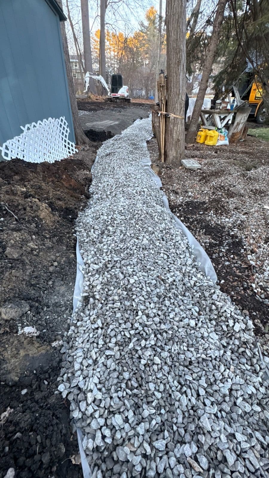 Gravel Path with French Drain Installation